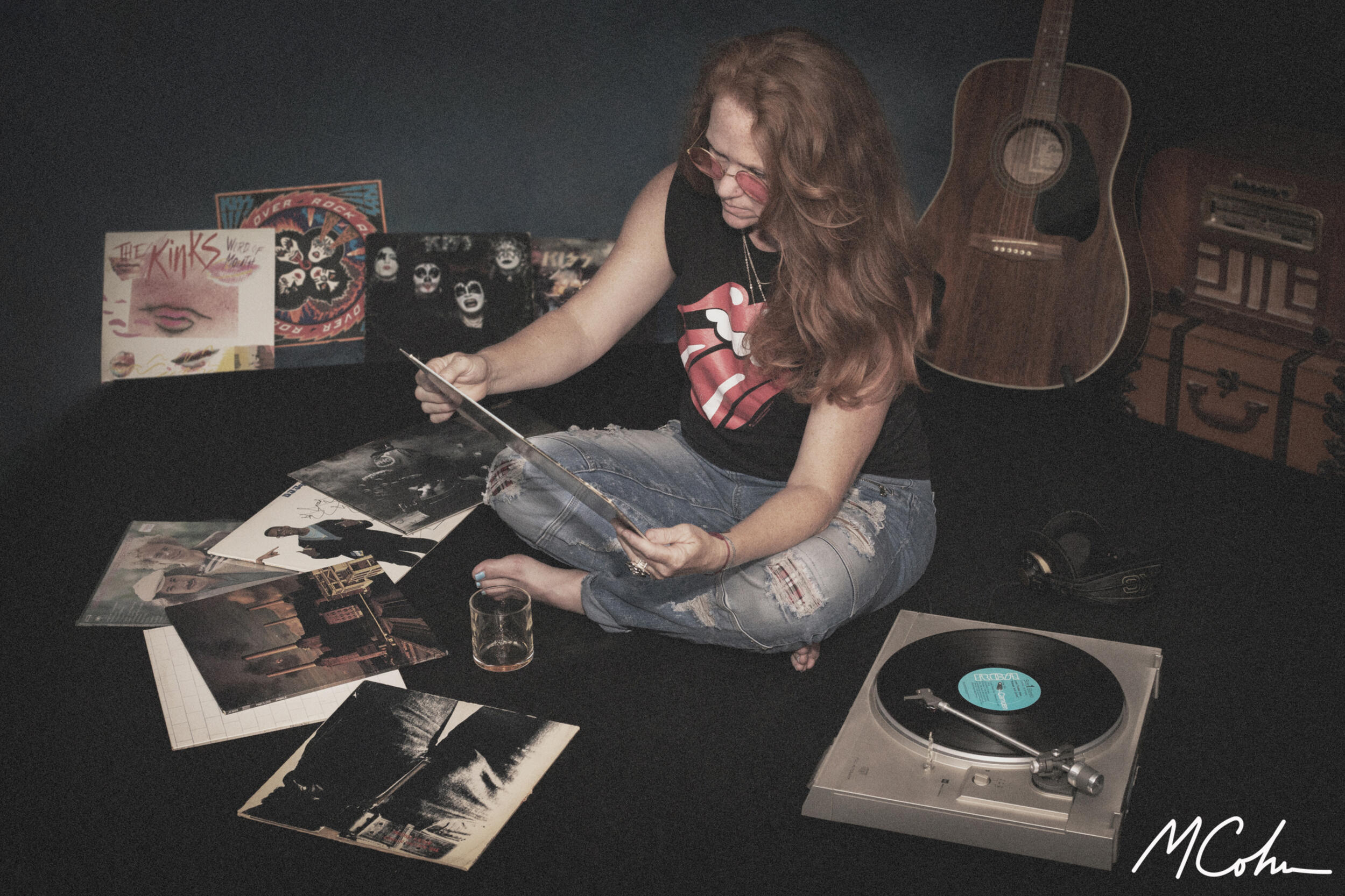 Stephanie with Records Stephanie with Records